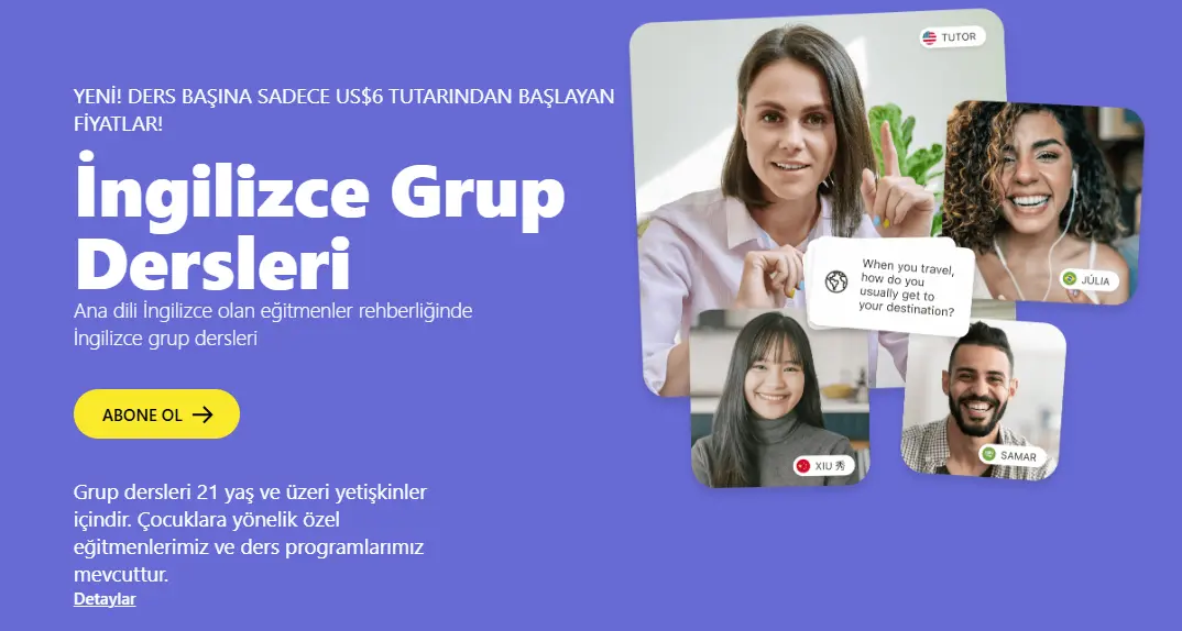 Cambly grup dersleri - farklı ülkelerden katılımcılarla canlı İngilizce dersi
