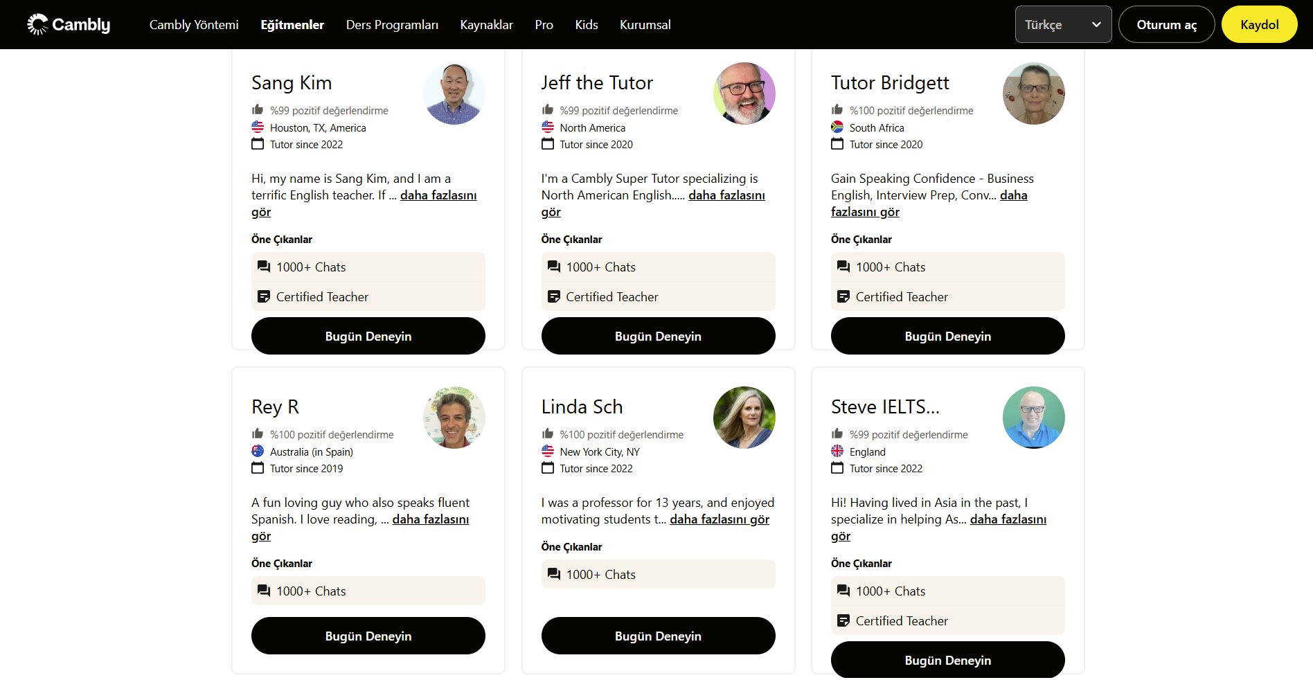 Cambly öğretmen havuzu – native speaker eğitmenler ve profilleri